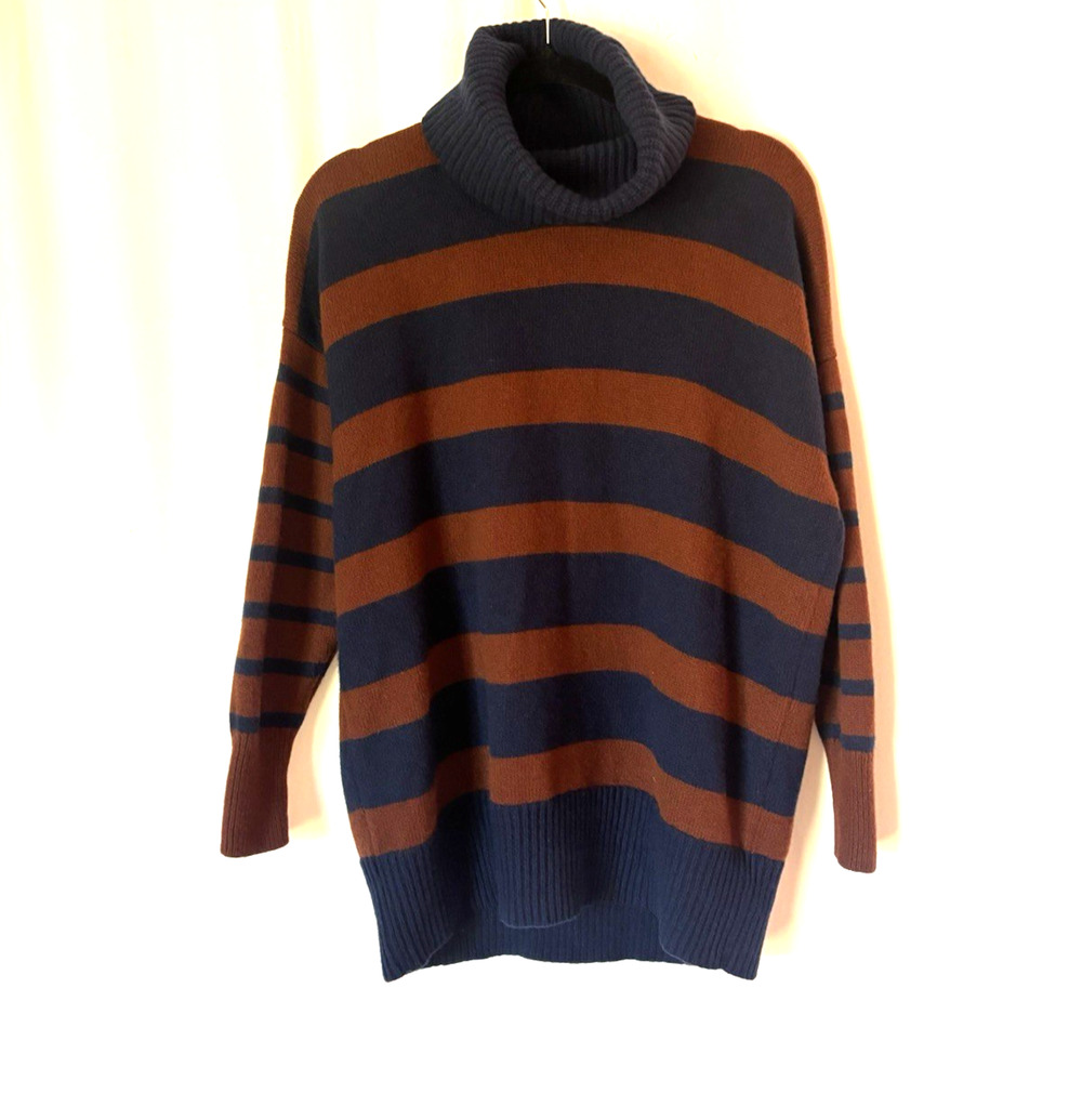 Madewell Sweater Small Turtleneck Striped Wool Blend